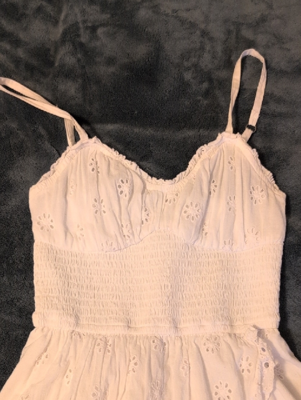Hollister White Eyelet Sundress with Spaghetti Straps - Picture 2 of 5